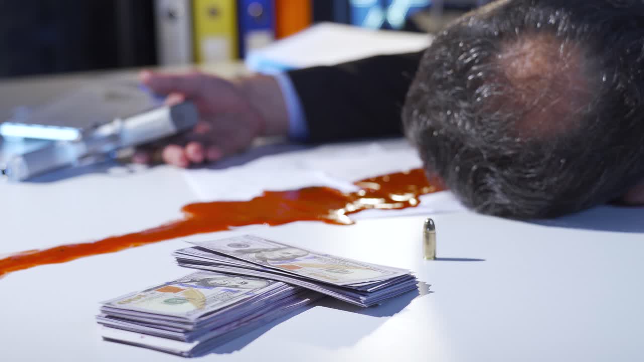 법의학 전문가가 죽은 사업가의 살인 사건을 조사하고 있습니다.