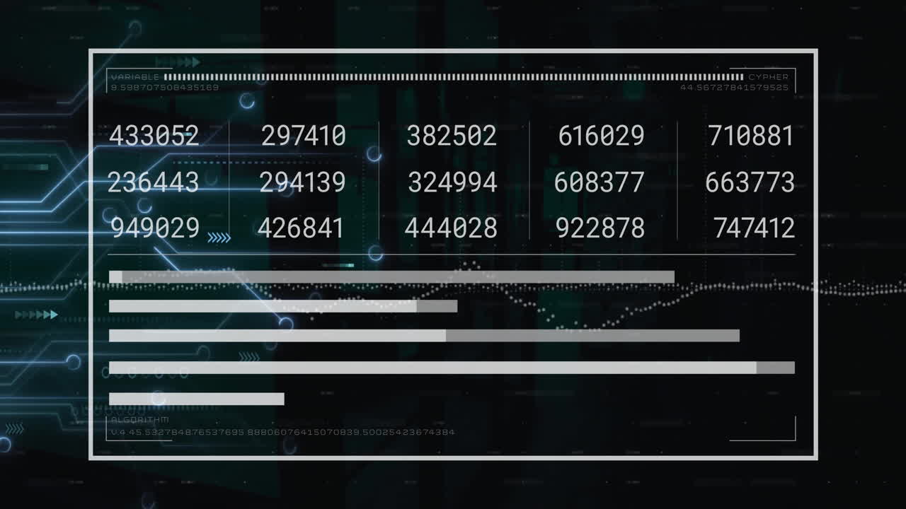 animación del icono del candado sobre la pantalla con procesamiento de datos
