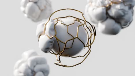 esfera blanca y dorada abstracta