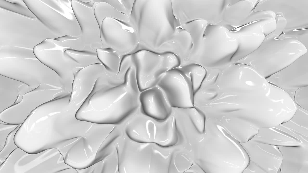 fundo branco líquido abstrato. textura lisa e brilhante loop de renderização 3d 4k