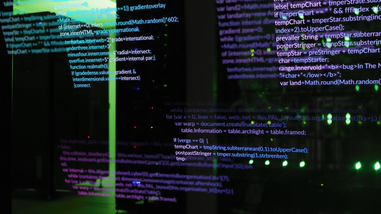 Animation of data processing over server room