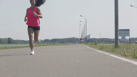 woman running in park