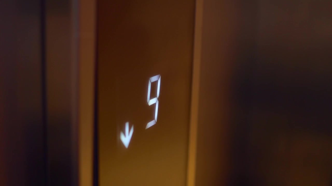Elevator Digital Display Showing Floors Descending