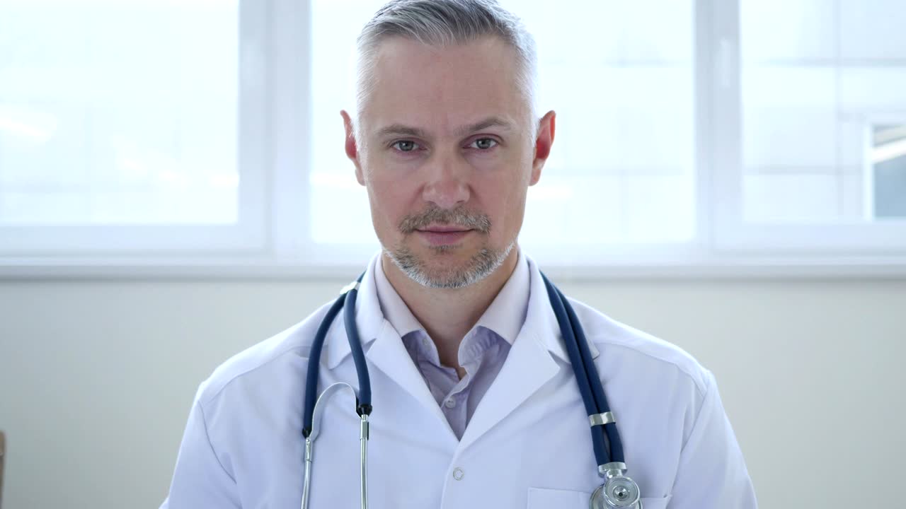 портрет серьезного врача