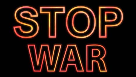 animated text "stop the war". 3d animation. the slogan for peace.