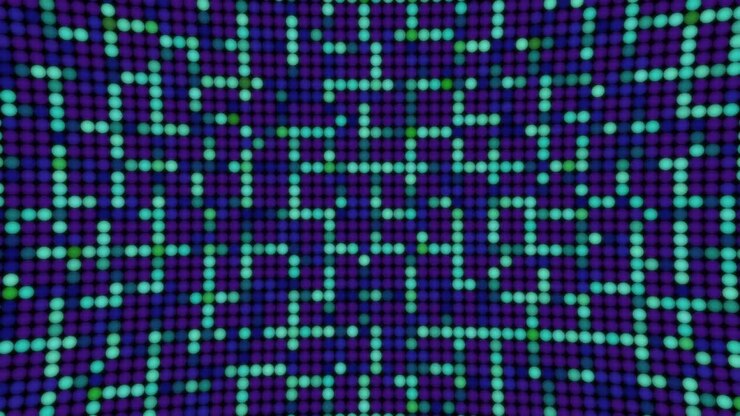 Shining blue lines bulbs balls led panel animated background