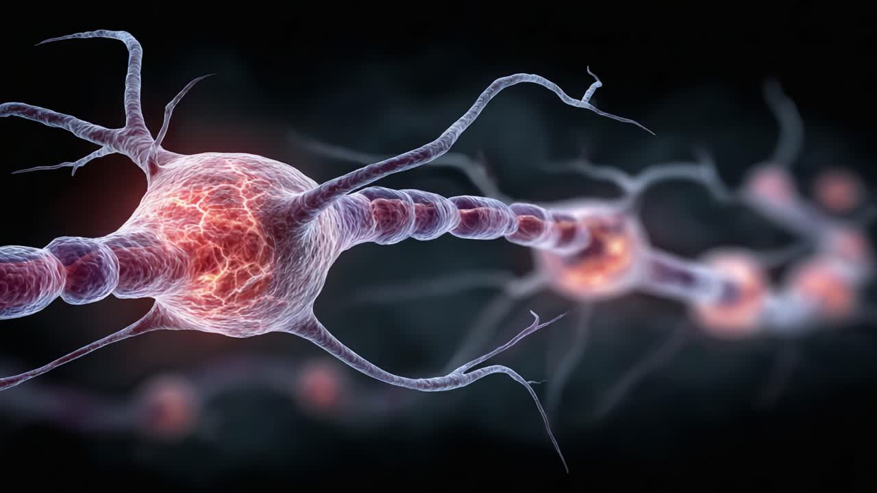 Intricate Neural Network: A Close-Up Look at Neurons and Synapses in the Human Brain Showcasing Their Structure and Functionality with Stunning Detail