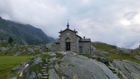 aerial view of the church of the madonna della pace on alpe prabello