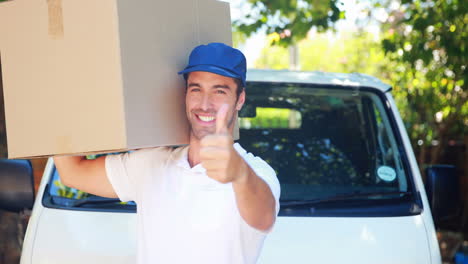 delivery man carrying a parcel