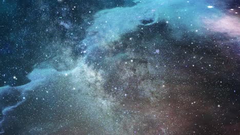 the surface of the moving nebula clouds in the space 4k