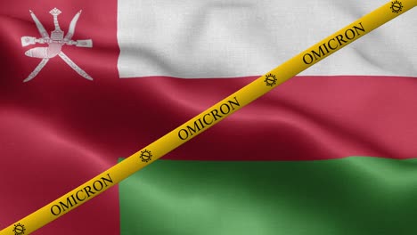 variante de omicron y franja de prohibición en la bandera de omán - bandera de omán