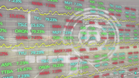 animación del procesamiento de datos sobre el escaneo del alcance