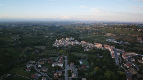 Aerial-hyperlapse-that-is-rotating-around-the-Italian-town-of-Costigliole-d'Asti