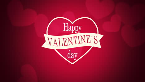 Animated-closeup-Happy-Valentines-Day-text-and-motion-romantic-big-and-small-red-hearts-on-Valentines-day-background