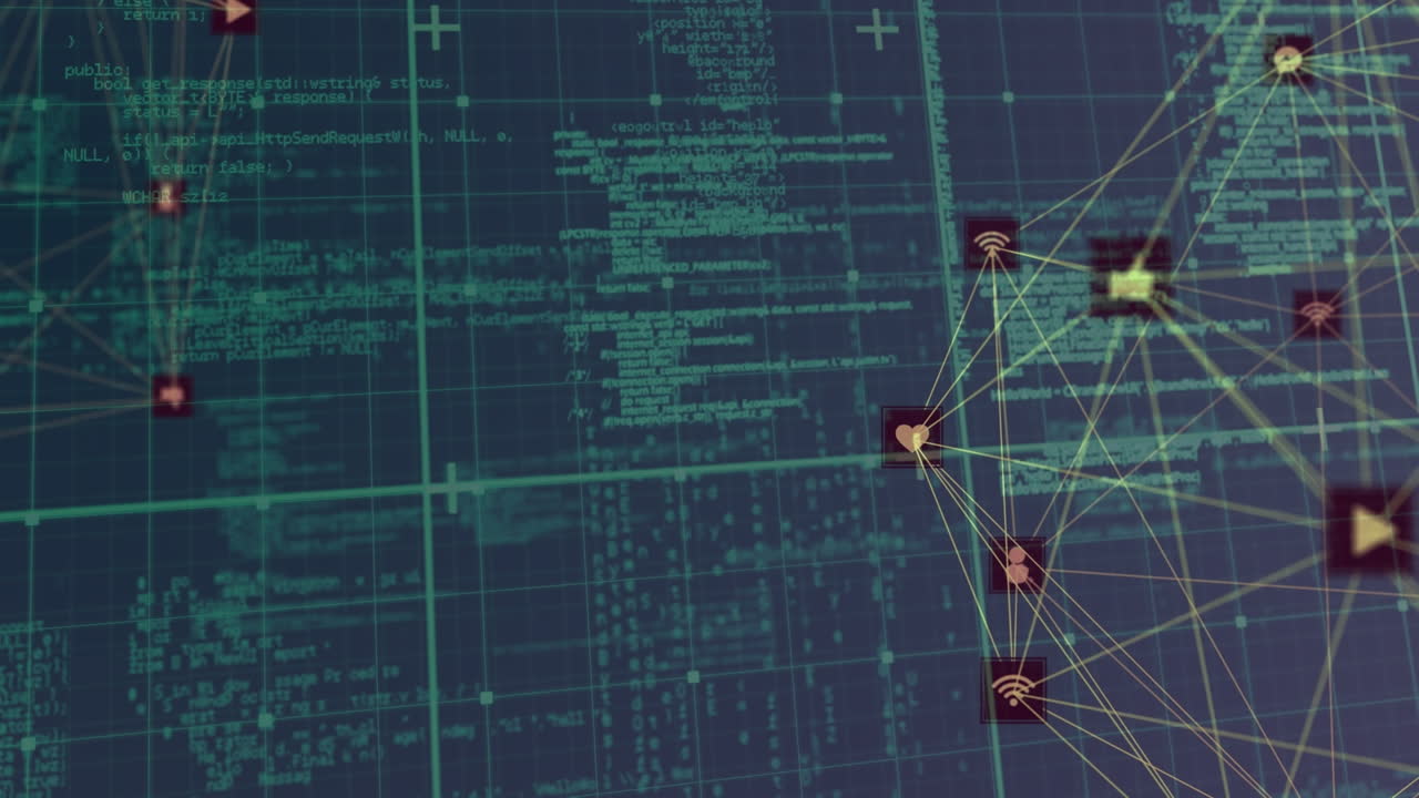 animation der datenverarbeitung auf blauem hintergrund