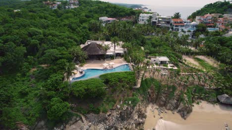 aerial showcasing along the mesmerizing coastline in huatulco, mexico