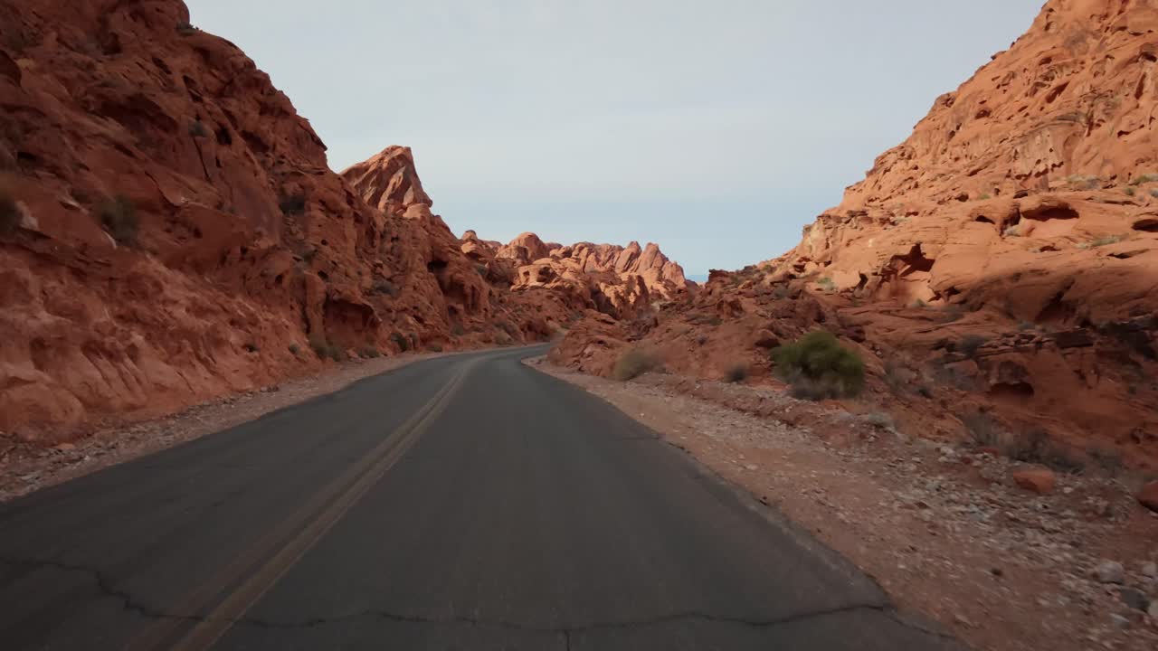 Driving Through Valley Of Fire Nevada