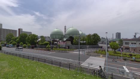 gas tank in japan, tokyo landscape 2022