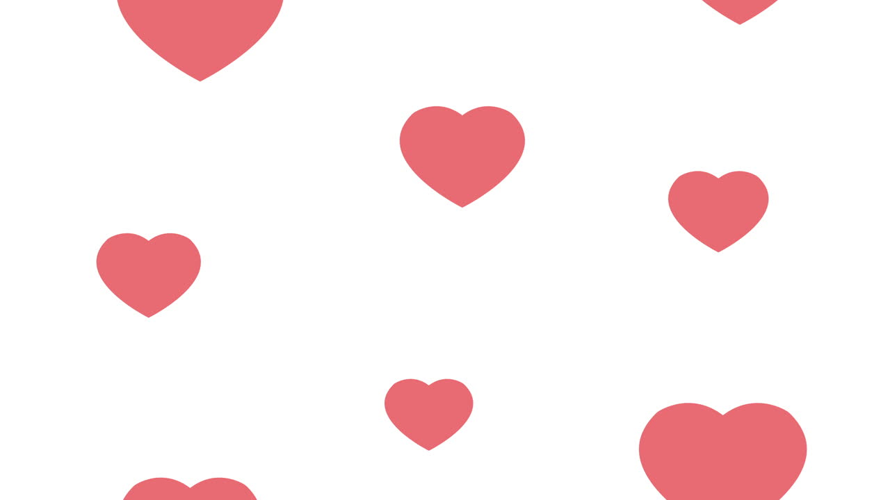 animazione a disegno di cuori rosa