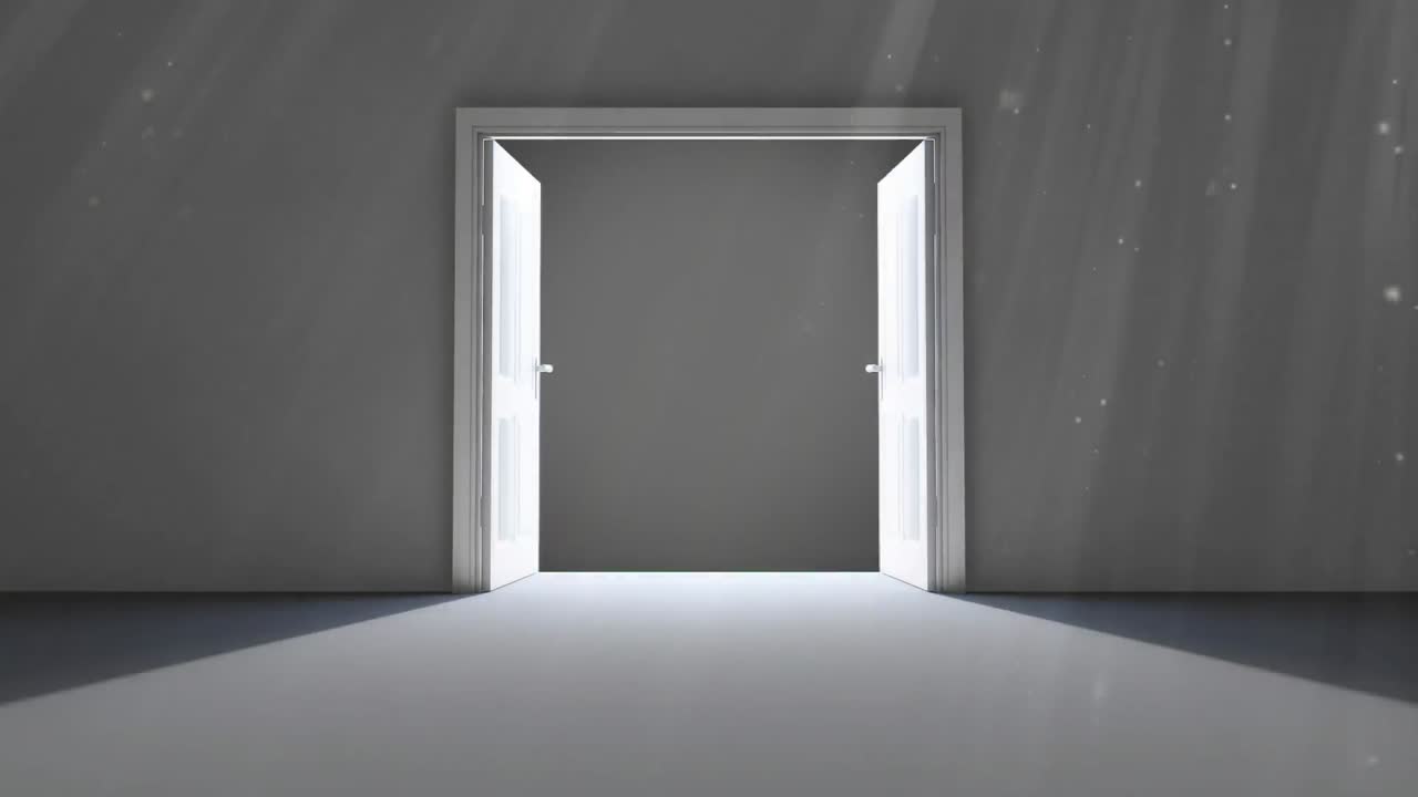 화살표로 열리는 이중 문