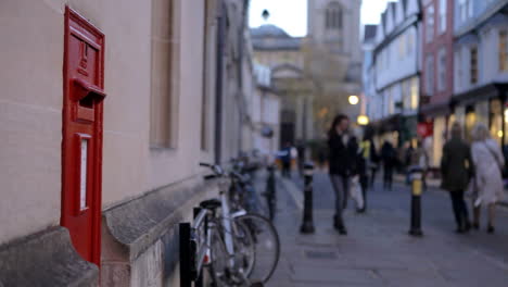 street in oxford at dusk with mailbox in foreground