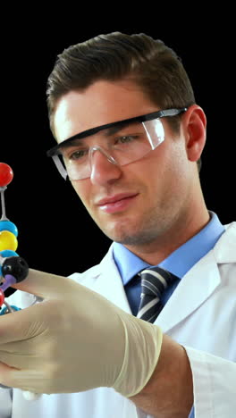 scientist experimenting molecule structure