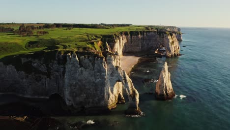 cliffs of france, aerial view