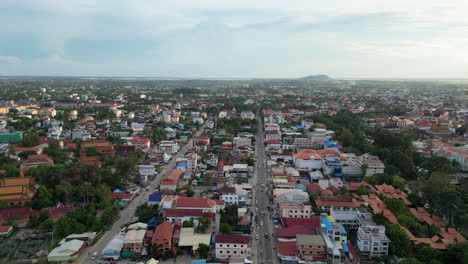 siem reap township facing towards phnom krom high level drone