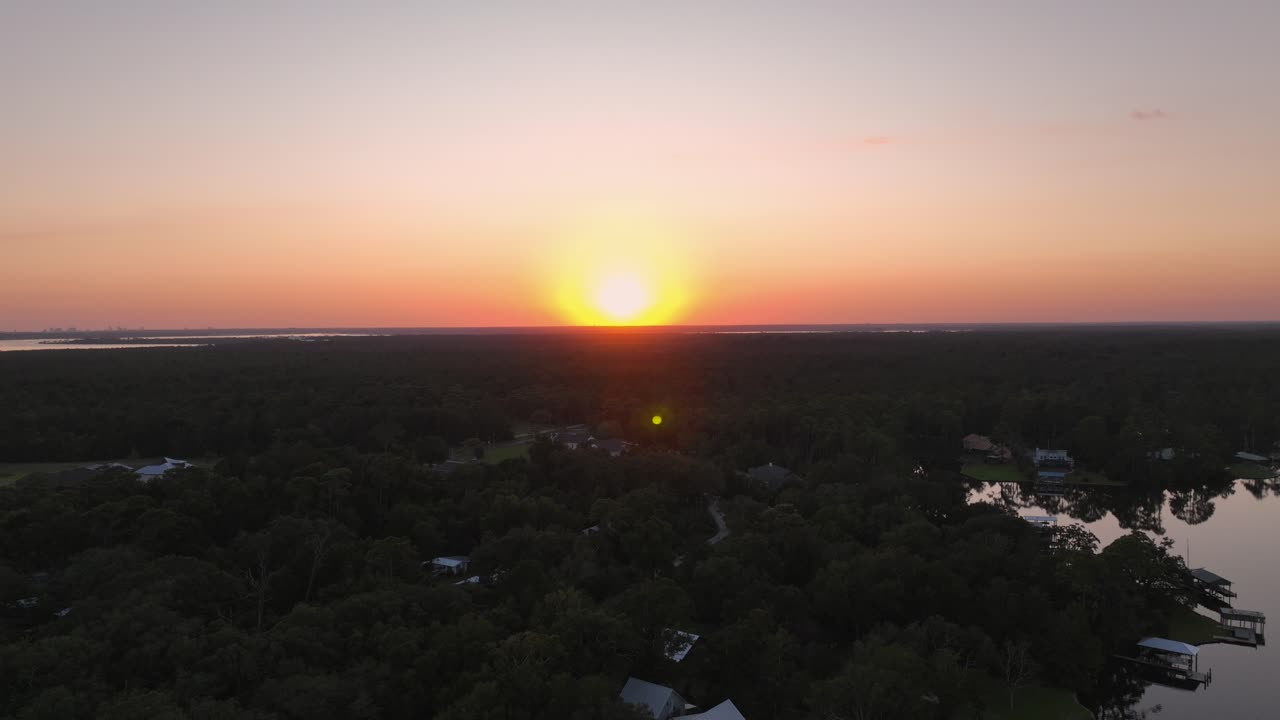 Vista del atardecer sobre Eleberto, Alabama