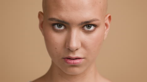 portrait of a bald woman