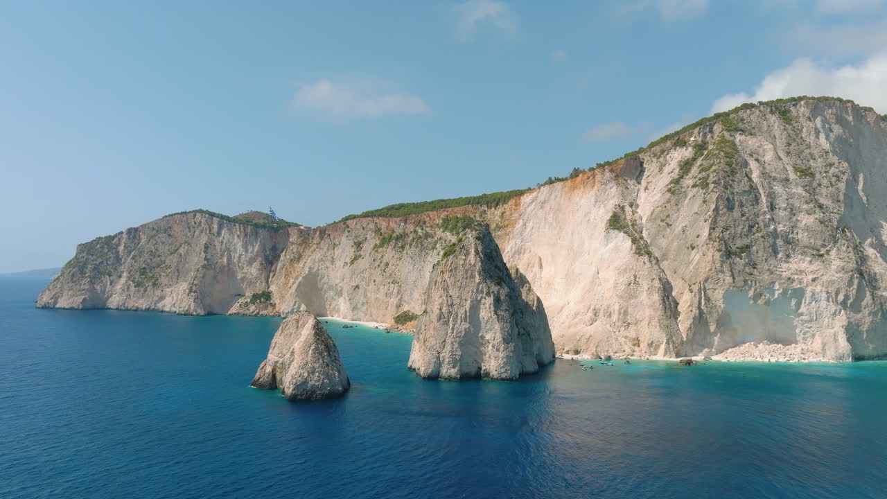 Dramatic Coastal Cliffs and Turquoise Waters of a Greek Island