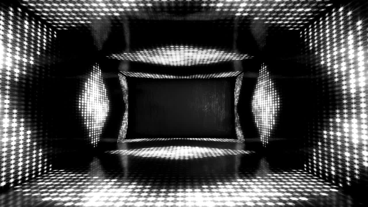 4k luces de neón blancas brillantes en el escenario - video de stock en bucle