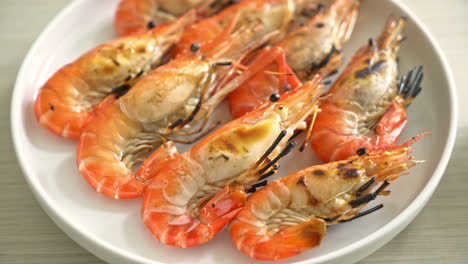 grilled river prawns or shrimps - seafood style