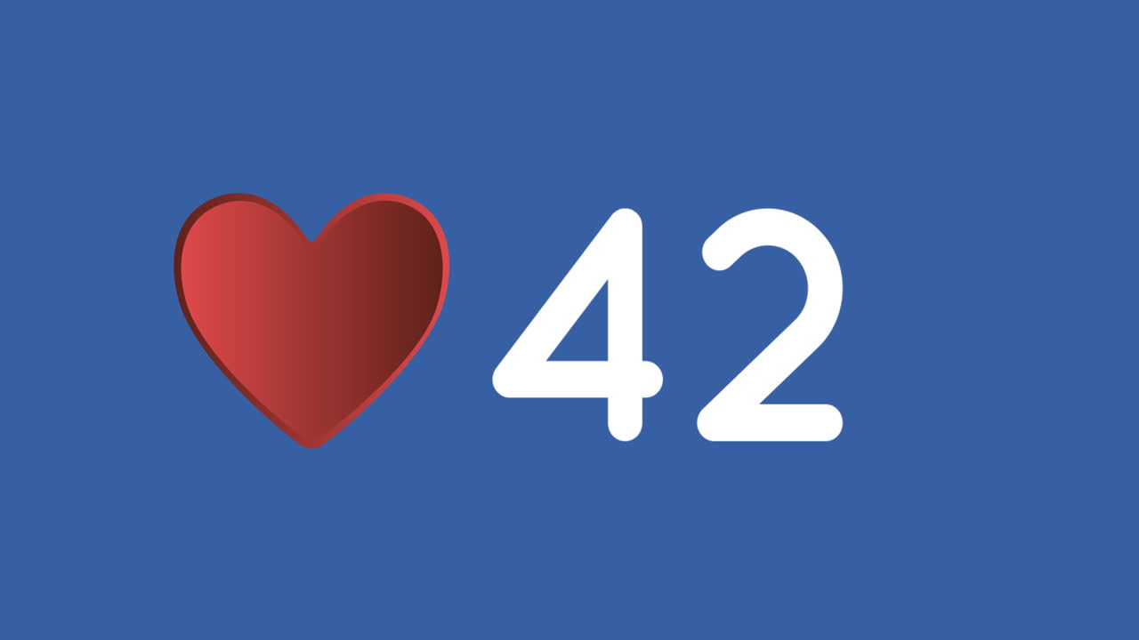 Icona del cuore e numeri 4k