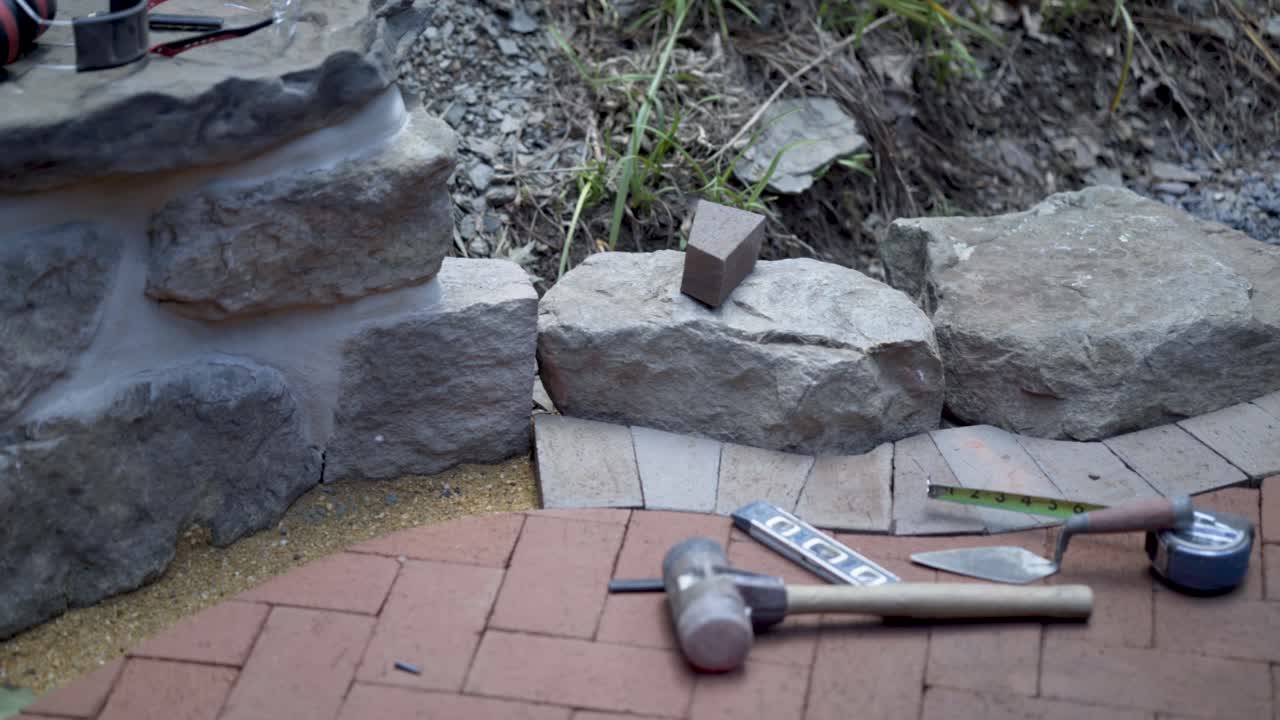 Building a Retaining Wall and Brick Paving