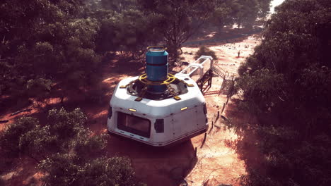 una cápsula de investigación futurista en el remoto interior de australia