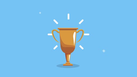golden trophy award cup animation