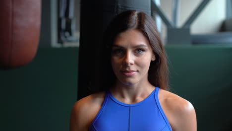 woman in gym, portrait