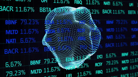 animación del procesamiento de datos financieros en todo el mundo