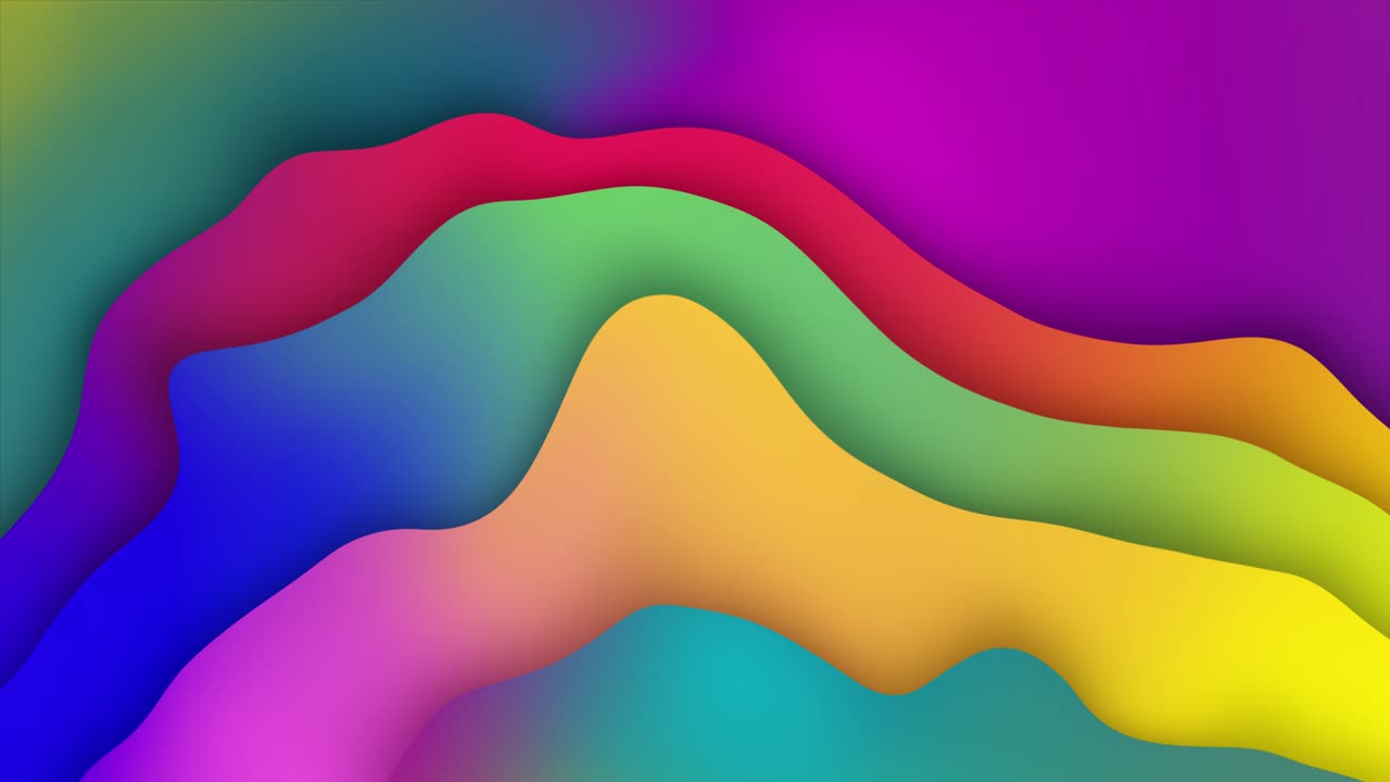 4k animación en 3d filas de rayas de colores ondulando la animación de bucle de gradiente de onda.