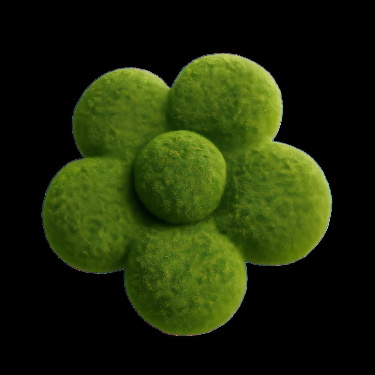 Recurso aislado de animación de decoración floral con textura verde, vídeo 4K transparente, canal alfa, ProRes