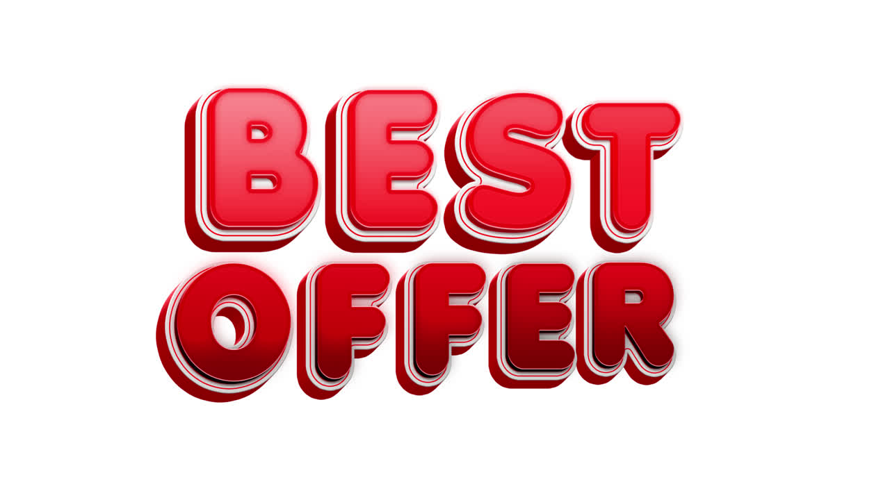 Best Offer 3D Red Text on White Background