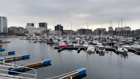 bodo, nordland county norway - : view on the boats which located in the port of bodo , norway