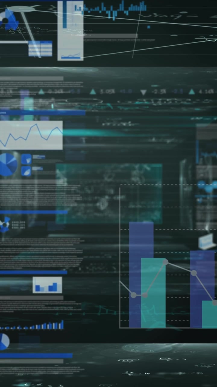 Animasjon av databehandling over mørk bakgrunn