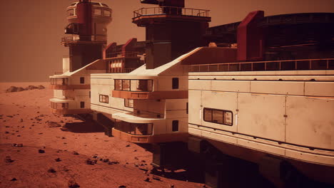 base futurista de marte: un puesto avanzado solitario en el planeta rojo
