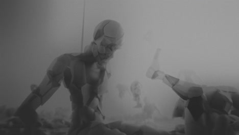 destroyed andorids on a junkyard in xray