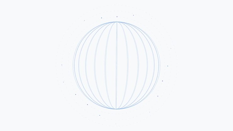 Abstract Rotating Wireframe Sphere Animation on White Background