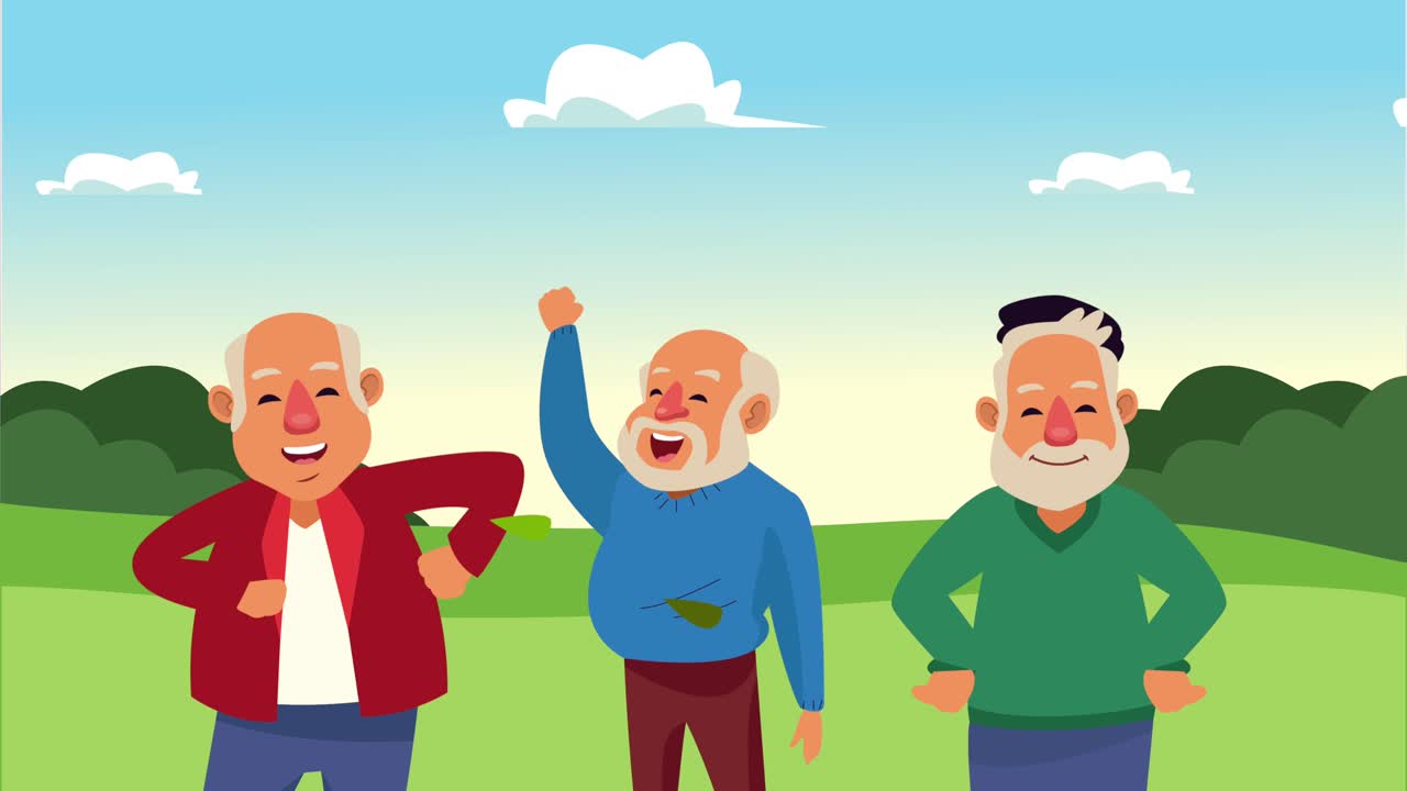 캠프에서 은 남자 친구 그룹 애니메이션 캐릭터