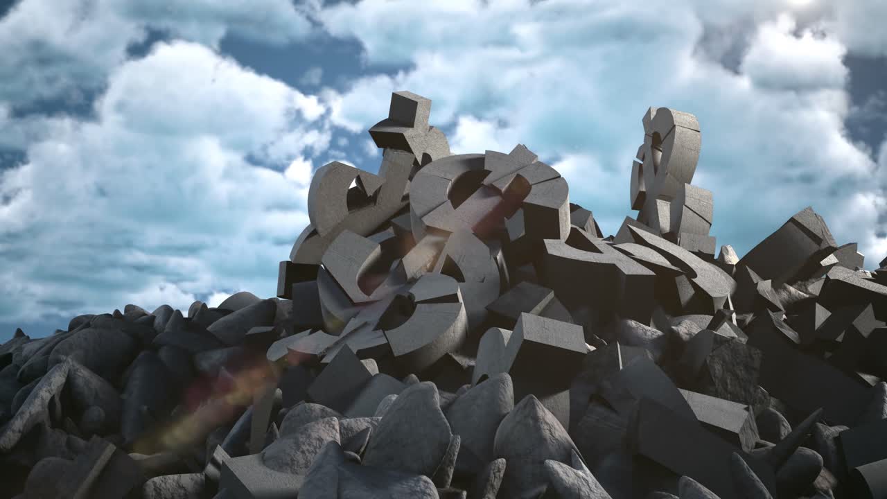 하늘 과 구름 배경 에 있는 달러 기호