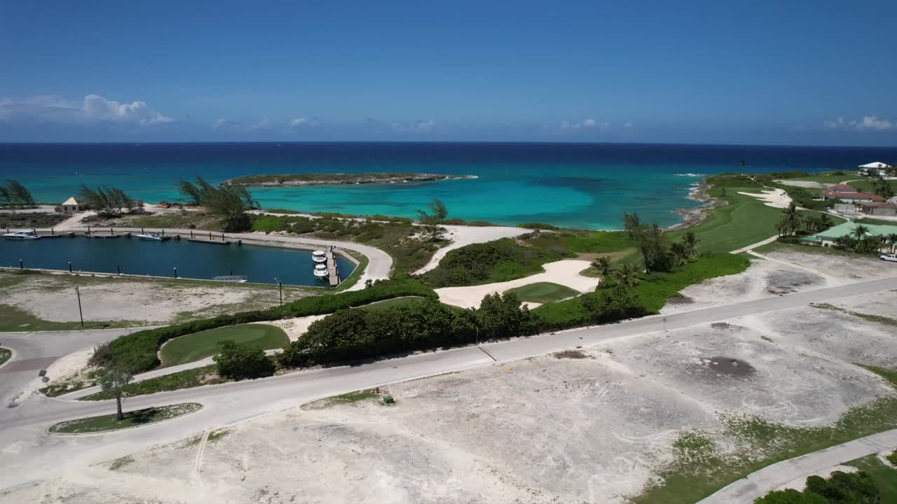 Beach Resort With Seascape View At Summer In The Bahamas. - aerial